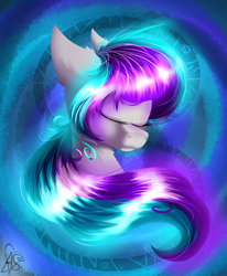 Size: 1392x1689 | Tagged: safe, artist:aquasky987, imported from derpibooru, oc, oc only, earth pony, pony, bust, earth pony oc, eyes closed, female, mare, signature, solo