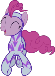 Size: 382x529 | Tagged: safe, artist:pascalmulokozi2, edit, edited screencap, imported from derpibooru, screencap, fili-second, pinkie pie, earth pony, season 4, excited, eyes closed, giggling, jumping, laughing, power ponies, simple background, solo, transparent background