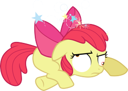 Size: 4209x3000 | Tagged: safe, artist:cloudyglow, imported from derpibooru, apple bloom, earth pony, pony, ponyville confidential, circling stars, dizzy, female, filly, foal, simple background, solo, transparent background, vector