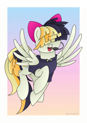 Size: 1280x1811 | Tagged: safe, artist:lavenderrain24, imported from derpibooru, songbird serenade, pegasus, pony, my little pony: the movie, female, gradient background, headworn microphone, microphone, open mouth, solo