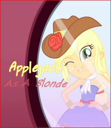 Size: 2835x3260 | Tagged: safe, imported from derpibooru, applejack, human, eqg summertime shorts, equestria girls, make up shake up, album, album cover, background human, boots, clothes, fefe dobson, night, party, shoes, singer, single, skirt, solo, this is our big night