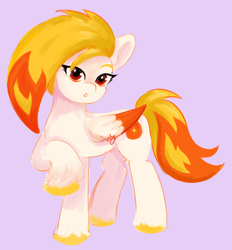 Size: 2756x2964 | Tagged: safe, artist:saphypone, imported from derpibooru, pegasus, pony, concave belly, female, flare (g5), g5, hooves, mare, my little pony: tell your tale, raised hoof, simple background, solo, unshorn fetlocks