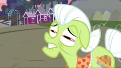 Size: 1280x720 | Tagged: safe, imported from derpibooru, screencap, granny smith, earth pony, pony, the perfect pear, great moments in animation, rectangular pupil, smear frame, sweet apple acres, weird eyes