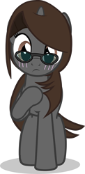 Size: 2774x5701 | Tagged: safe, artist:mrvector, derpibooru exclusive, imported from derpibooru, oc, oc only, oc:sonata, pony, unicorn, absurd resolution, blushing, cute, female, glasses, mare, simple background, solo, transparent background, turnabout storm, vector