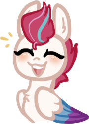 Size: 224x311 | Tagged: safe, artist:nootaz, imported from derpibooru, zipp storm, pegasus, pony, bust, eyes closed, g5, open mouth, open smile, simple background, smiling, solo, transparent background