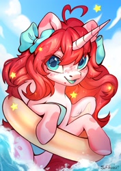 Size: 2894x4093 | Tagged: safe, artist:sofiko-ko, imported from derpibooru, oc, oc only, oc:nokori, oc:nokori light, alicorn, pony, alicorn oc, eye clipping through hair, eyebrows, eyebrows visible through hair, female, high res, horn, looking at you, mare, open mouth, smiling, solo, wings