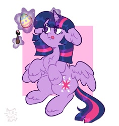 Size: 733x776 | Tagged: safe, artist:zerotheillemonati, imported from derpibooru, twilight sparkle, alicorn, pony, easter egg, female, floppy ears, solo, tongue out, twilight sparkle (alicorn)