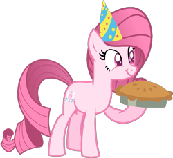 Size: 877x803 | Tagged: safe, artist:chocolate-base, artist:tanahgrogot, imported from derpibooru, oc, oc only, oc:annisa trihapsari, earth pony, pony, base used, cute, earth pony oc, hat, medibang paint, ocbetes, party hat, simple background, smiling, solo, transparent background