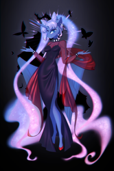 Size: 2500x3762 | Tagged: safe, artist:vincher, imported from derpibooru, princess luna, alicorn, anthro, unguligrade anthro, chromatic aberration, clothes, collaboration, collaboration:nightmare night event (2022), cosplay, costume, dark lady (sailor moon), female, sailor moon, solo