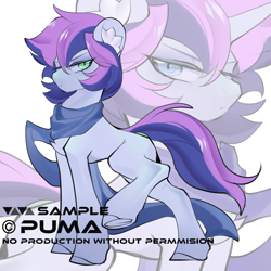 Size: 3500x3500 | Tagged: safe, artist:amo, imported from derpibooru, oc, oc only, oc:crystal eve, pony, clothes, scarf, solo, underhoof, zoom layer