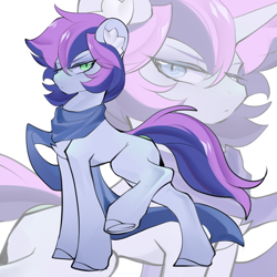 Size: 3500x3500 | Tagged: safe, artist:amo, imported from derpibooru, oc, oc only, oc:crystal eve, pony, clothes, scarf, solo, underhoof, zoom layer