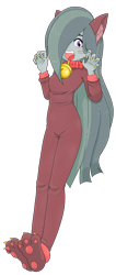 Size: 1670x3936 | Tagged: safe, artist:batipin, imported from derpibooru, marble pie, human, werewolf, equestria girls, breasts, claws, clothes, collar, costume, cute, equestria girls-ified, female, halloween, halloween costume, holiday, marblebetes, open mouth, paw pads, rawr, simple background, solo, transparent background, whiskers