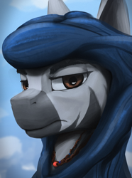 Size: 1560x2100 | Tagged: safe, artist:motley_ad, imported from derpibooru, oc, zebra, equestria at war mod, brown eyes, bust, clothes, leader, male, portrait, simple background, solo, zebra oc