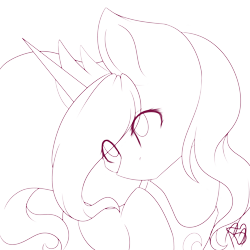 Size: 3200x3200 | Tagged: safe, artist:prettyshinegp, imported from derpibooru, princess luna, alicorn, pony, female, jewelry, lineart, mare, signature, simple background, solo, tiara, transparent background