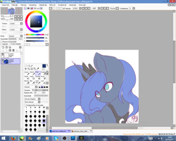 Size: 1280x1024 | Tagged: safe, artist:prettyshinegp, imported from derpibooru, princess luna, alicorn, pony, female, jewelry, mare, peytral, signature, solo, tiara, wip