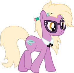 Size: 3304x3260 | Tagged: safe, artist:starryshineviolet, imported from derpibooru, grace manewitz, earth pony, pony, made in manehattan, background pony, female, g4, glasses, high res, mare, pencil, simple background, smiling, solo, transparent background, vector, walking