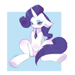 Size: 1280x1280 | Tagged: safe, artist:j1ss0l, imported from derpibooru, rarity, pony, unicorn, abstract background, bedroom eyes, clothes, floppy ears, makeup, necktie, panties, solo, underwear