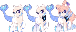 Size: 5955x2510 | Tagged: safe, artist:kurosawakuro, imported from derpibooru, pony, base used, fish tail, genshin impact, kokomi sangonomiya, ponified, simple background, solo, tail, transparent background