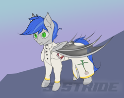 Size: 5978x4735 | Tagged: safe, artist:shade stride, imported from derpibooru, oc, oc:shade stride, bat pony, pony, bat pony oc, bat wings, book, clothes, costume, halloween, halloween costume, holiday, priest, solo, standing, the garlic bible, wings