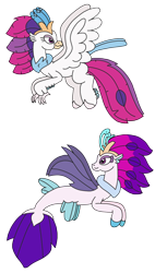 Size: 1804x3186 | Tagged: safe, artist:supahdonarudo, imported from derpibooru, queen novo, classical hippogriff, hippogriff, seapony (g4), my little pony: the movie, duality, looking back, multeity, simple background, transparent background