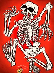 Size: 4000x5336 | Tagged: safe, artist:ja0822ck, imported from derpibooru, oc, pony, bone, halloween, holiday, ponified, skeleton
