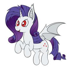 Size: 2795x2636 | Tagged: safe, artist:wapamario63, imported from ponybooru, rarity, bat pony, pony, undead, vampire, vampony, bat ponified, blood, colored, fangs, female, flat colors, flying, mare, race swap, raribat, simple background, solo, transparent background