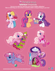 Size: 540x698 | Tagged: safe, imported from derpibooru, cheerilee (g3), pinkie pie (g3), scootaloo (g3), starsong, sweetie belle (g3), toola roola, earth pony, pegasus, unicorn, twinkle wish adventure, bipedal, box, christmas, christmas stocking, christmas tree, clothes, cookie, female, filly, fireplace, flying, foal, food, g3, g3.5, holiday, mare, ornament, ornaments, oven mitts, paintbrush, painting, pigtails, ponytail, present, socks, standing, tree