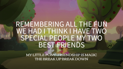 Size: 1920x1080 | Tagged: safe, edit, edited screencap, editor:quoterific, imported from derpibooru, screencap, apple bloom, scootaloo, sweetie belle, the break up breakdown, apple, apple tree, cutie mark crusaders, tree