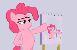 Size: 310x202 | Tagged: safe, edit, edited screencap, imported from derpibooru, screencap, pinkie pie, too many pinkie pies, droste effect, exploitable meme, inception, lowres, meme, recursion, wat