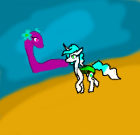 Size: 200x192 | Tagged: safe, artist:samuel-neocros, imported from derpibooru, oc, oc only, changedling, changeling, dinosaur, pony, beach, changedling oc, changeling oc, duo