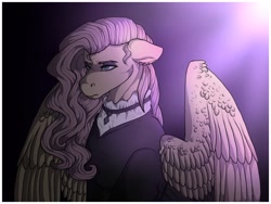 Size: 512x384 | Tagged: safe, artist:binibean, imported from derpibooru, fluttershy, pegasus, pony, female, fluttergoth, solo
