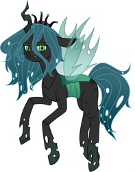Size: 849x1080 | Tagged: safe, artist:polyblank, imported from derpibooru, queen chrysalis, changeling, changeling queen, female, simple background, solo, white background