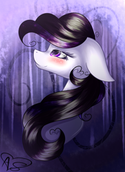 Size: 1205x1660 | Tagged: safe, artist:aquasky987, imported from derpibooru, oc, oc only, earth pony, pony, abstract background, blushing, bust, earth pony oc, female, mare, smiling, solo