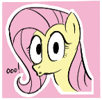 Size: 147x145 | Tagged: safe, artist:truthormare, fluttershy, pegasus, pony, /bale/, aggie.io, female, looking at you, mare, oooooh, pink background, simple background, solo