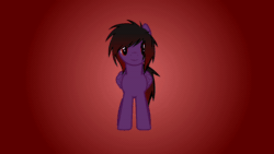 Size: 600x338 | Tagged: safe, artist:zeffdakilla, imported from derpibooru, oc, oc only, oc:frankie fang, pegasus, pony, animated, black mane, butt, emo, flash, flash animation, gradient background, male, plot, puppet, puppet rig, purple fur, red mane, rig, rotating, scene, scene kid, solo, spinning