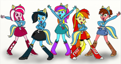 Size: 640x341 | Tagged: safe, imported from twibooru, equestria girls, image, mane 5, png, solo