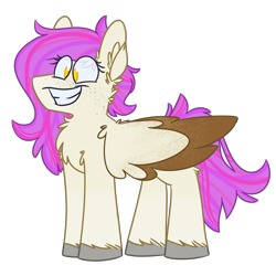 Size: 2000x2000 | Tagged: safe, artist:grandfinaleart, imported from derpibooru, oc, oc only, oc:molars, pegasus, pony, digital art, eyelashes, female, folded wings, large wings, mare, pegasus oc, pink hair, pink mane, pink tail, simple background, smiling, solo, tail, transparent background, unshorn fetlocks, wings, yellow eyes