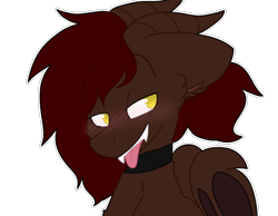 Size: 900x700 | Tagged: safe, artist:puppie, imported from derpibooru, oc, oc only, oc:whiskey dreams, demon, demon pony, pony, simple background, solo, tongue out, transparent background