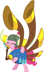 Size: 3000x4943 | Tagged: safe, artist:cloudy glow, imported from derpibooru, pinkie pie, earth pony, pony, yakity-sax, .ai available, helmet, honorary yak horns, horned helmet, simple background, solo, transparent background, vector, viking helmet, yovidaphone
