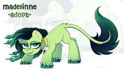 Size: 4276x2480 | Tagged: safe, artist:madelinne, imported from derpibooru, oc, oc only, medusa, pony, adoptable, adoptable open, green eyes, jewelry, leonine tail, simple background, tail, zoom layer