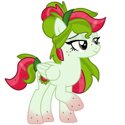 Size: 4096x4096 | Tagged: safe, artist:emperor-anri, artist:lannielona, imported from derpibooru, oc, oc only, oc:watermelana, pegasus, pony, absurd resolution, base used, female, folded wings, freckles, gradient hooves, mare, pegasus oc, simple background, smiling, solo, transparent background, wings