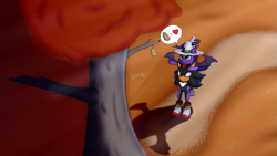 Size: 2947x1657 | Tagged: safe, alternate version, artist:supershadow_th, imported from derpibooru, oc, oc:lazytentacle, pony, duo, food, heart, mango, piggyback ride, shadow the hedgehog, sonic the hedgehog (series), tentacles, tree