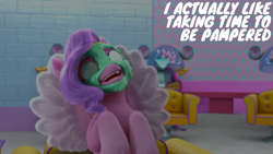 Size: 1920x1080 | Tagged: safe, edit, edited screencap, editor:quoterific, imported from derpibooru, screencap, pipp petals, pegasus, pony, spoiler:my little pony: make your mark chapter 2, spoiler:myms01e03, cucumber, food, g5, mud mask, my little pony: make your mark, my little pony: make your mark chapter 2, portrait of a princess, solo