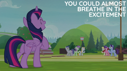 Size: 1920x1080 | Tagged: safe, edit, edited screencap, editor:quoterific, imported from derpibooru, screencap, berry blend, berry bliss, november rain, slate sentiments, summer breeze, summer meadow, twilight sparkle, violet twirl, alicorn, earth pony, pegasus, pony, unicorn, 2 4 6 greaaat, buckball field, butt, friendship student, plot, twibutt, twilight sparkle (alicorn)