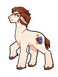 Size: 728x964 | Tagged: safe, artist:bebbeque, imported from derpibooru, pony, sheep, dream smp, dsmp, horns, jschlatt, male, ponified, ram, ram horns, schlatt, simple background, solo, unshorn fetlocks, white background