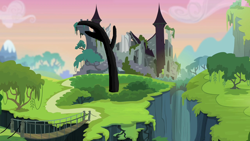 Size: 1280x720 | Tagged: safe, imported from derpibooru, alternate universe, castle of the royal pony sisters, dark, everfree forest, horror, monument mythos, no pony, special tree, tree