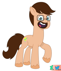 Size: 10979x12843 | Tagged: safe, artist:kuren247, imported from derpibooru, oc, oc:kuren, earth pony, pony, derpibooru community collaboration, 2023 community collab, absurd resolution, facial hair, g4, g4 to g5, g5, generation leap, glasses, goatee, male, my little pony: tell your tale, raised hoof, show accurate, simple background, solo, stallion, transparent background