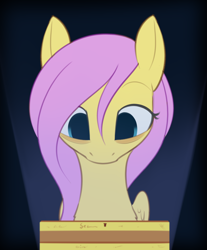 Size: 2094x2532 | Tagged: safe, artist:dusthiel, imported from derpibooru, fluttershy, pegasus, pony, box, bust, female, full face view, high res, looking at something, looking down, solo, stray strand, wings