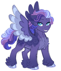 Size: 1024x1188 | Tagged: safe, artist:azure-art-wave, imported from derpibooru, oc, pegasus, pony, female, magical lesbian spawn, mare, offspring, parent:rainbow dash, parent:rolling thunder, parents:rollingdash, simple background, solo, transparent background