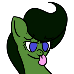 Size: 5000x5000 | Tagged: safe, artist:houndy, imported from derpibooru, oc, oc only, oc:mosskin, earth pony, :p, cute, long hair, long mane, simple background, smug, solo, tongue out, transparent background